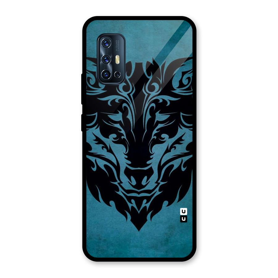 Black Artistic Wolf Glass Back Case for Vivo V17