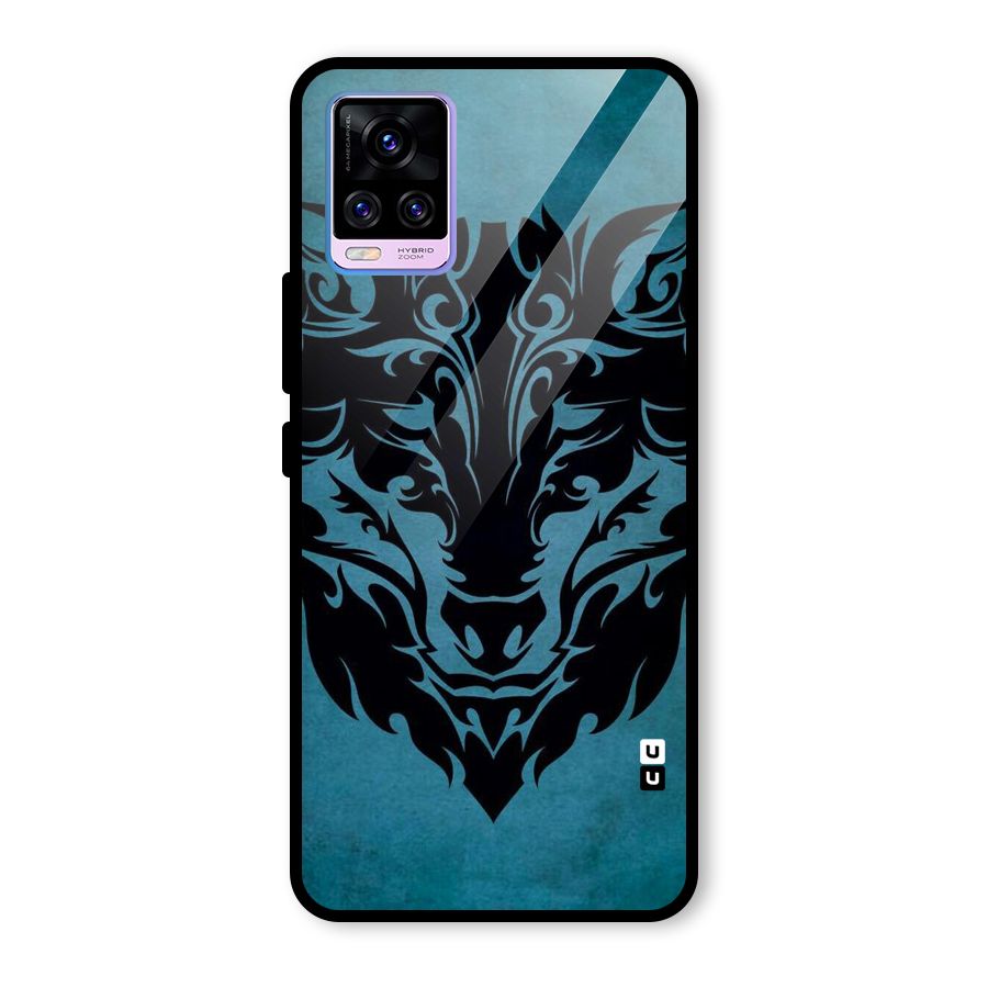 Black Artistic Wolf Glass Back Case for Vivo V20 Pro