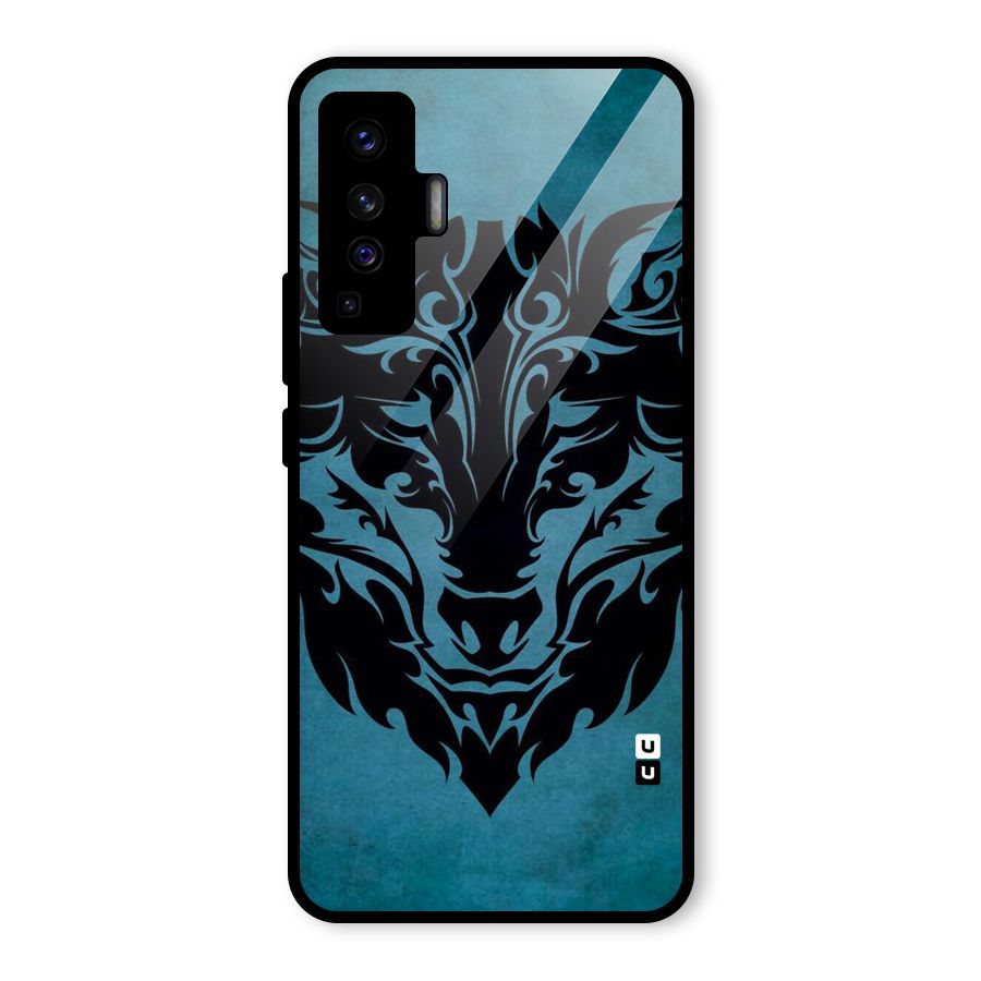 Black Artistic Wolf Glass Back Case for Vivo X50