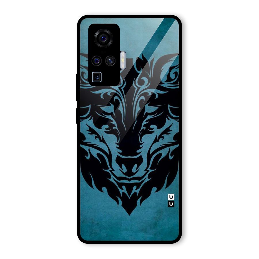 Black Artistic Wolf Glass Back Case for Vivo X50 Pro