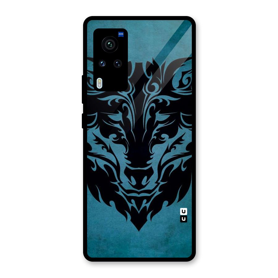 Black Artistic Wolf Glass Back Case for Vivo X60 Pro