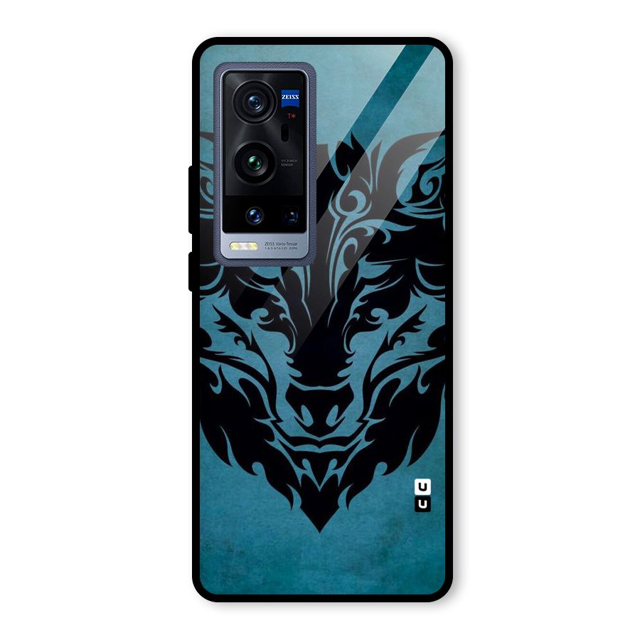 Black Artistic Wolf Glass Back Case for Vivo X60 Pro Plus