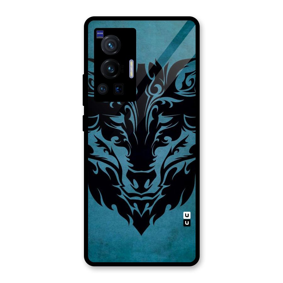 Black Artistic Wolf Glass Back Case for Vivo X70 Pro