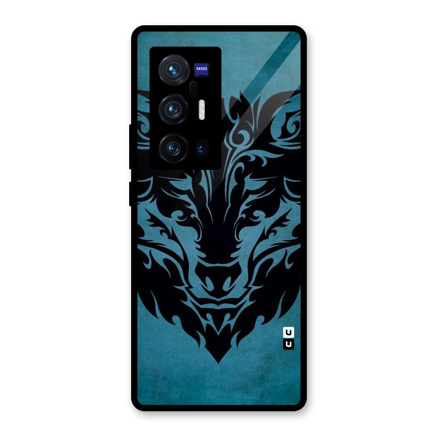 Black Artistic Wolf Glass Back Case for Vivo X70 Pro Plus