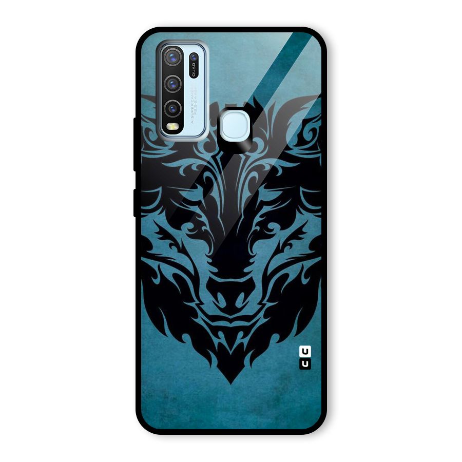 Black Artistic Wolf Glass Back Case for Vivo Y50