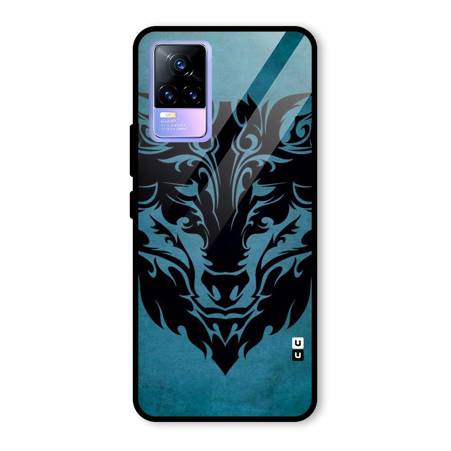 Black Artistic Wolf Glass Back Case for Vivo Y73