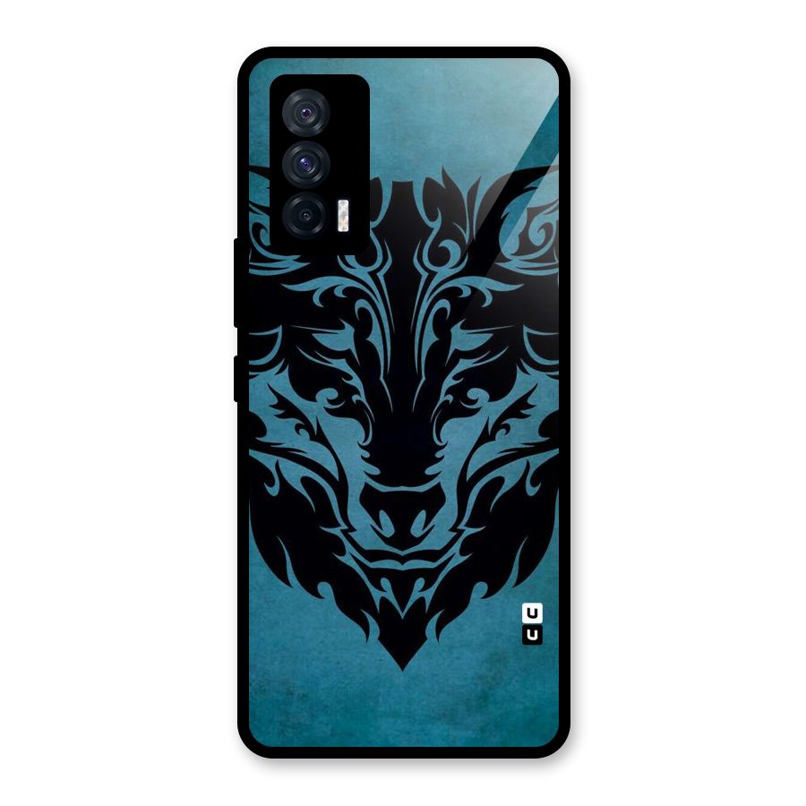 Black Artistic Wolf Glass Back Case for Vivo iQOO 7 5G