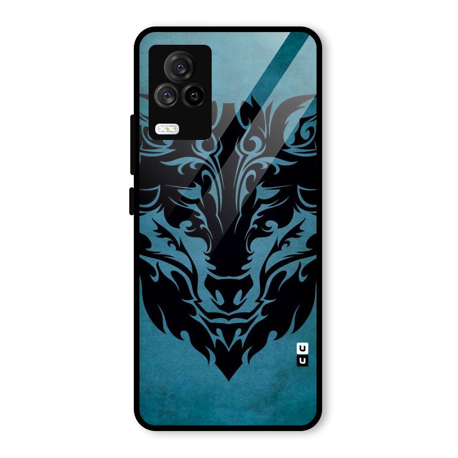 Black Artistic Wolf Glass Back Case for Vivo iQOO 7 Legend 5G