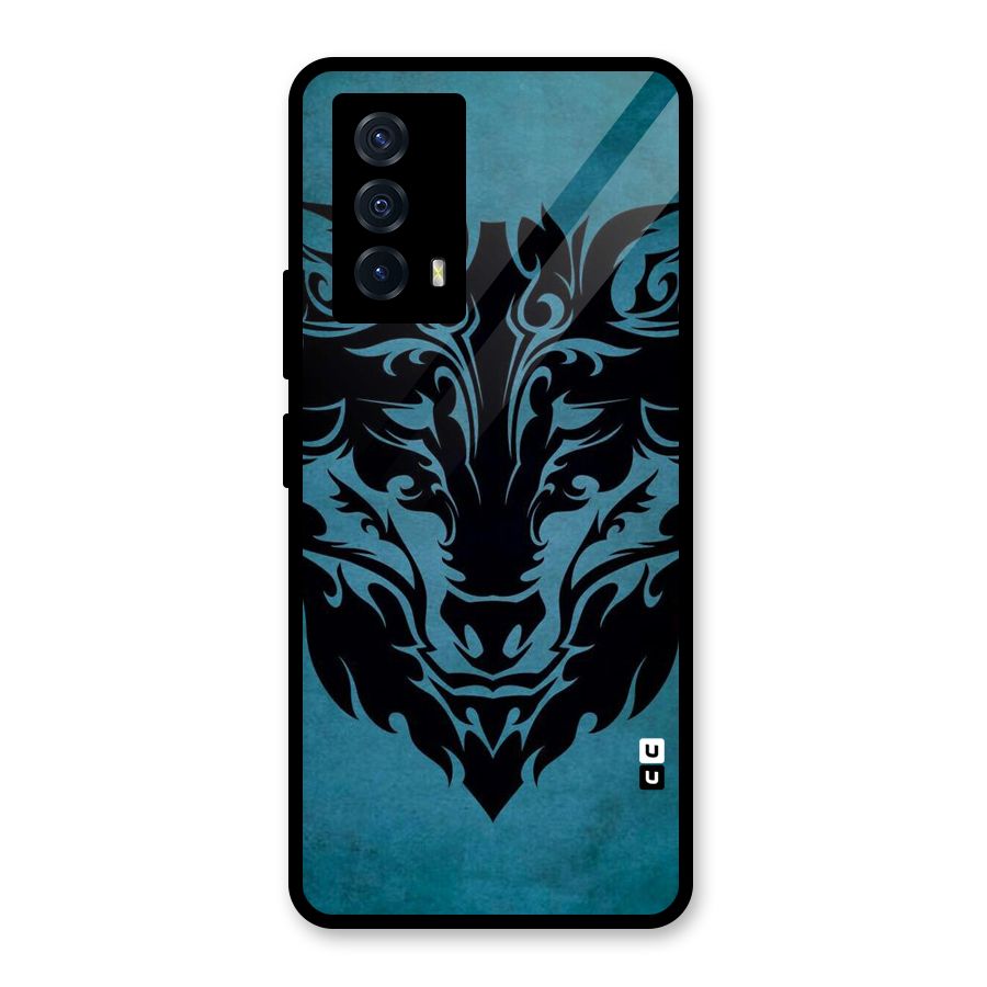 Black Artistic Wolf Glass Back Case for Vivo iQOO Z5