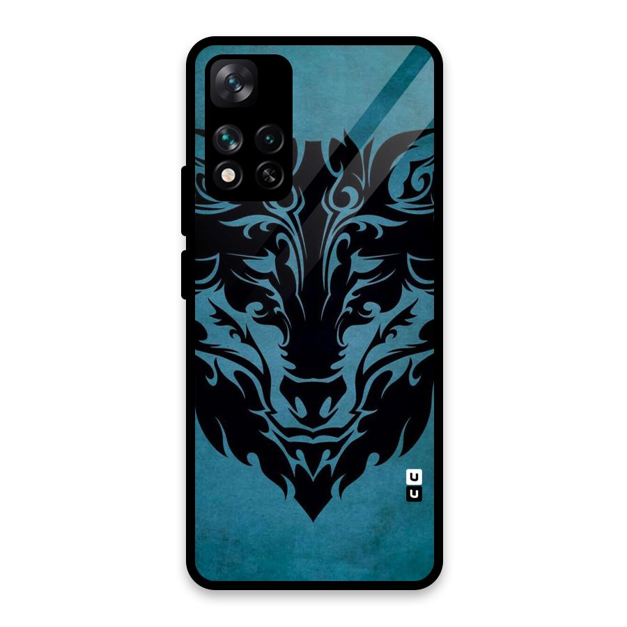 Black Artistic Wolf Glass Back Case for Xiaomi 11i HyperCharge 5G
