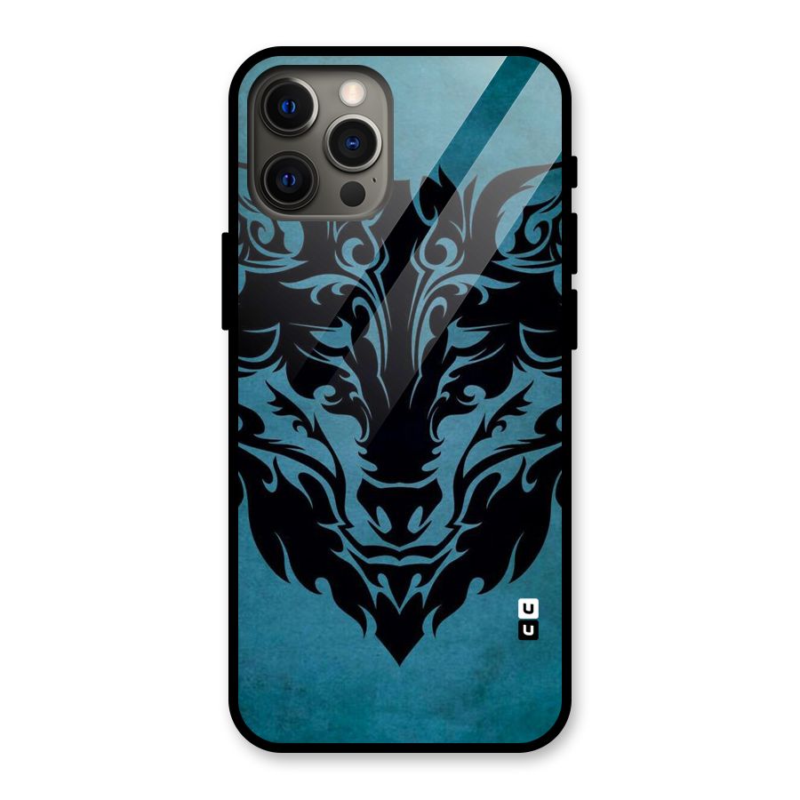 Black Artistic Wolf Glass Back Case for iPhone 12 Pro Max