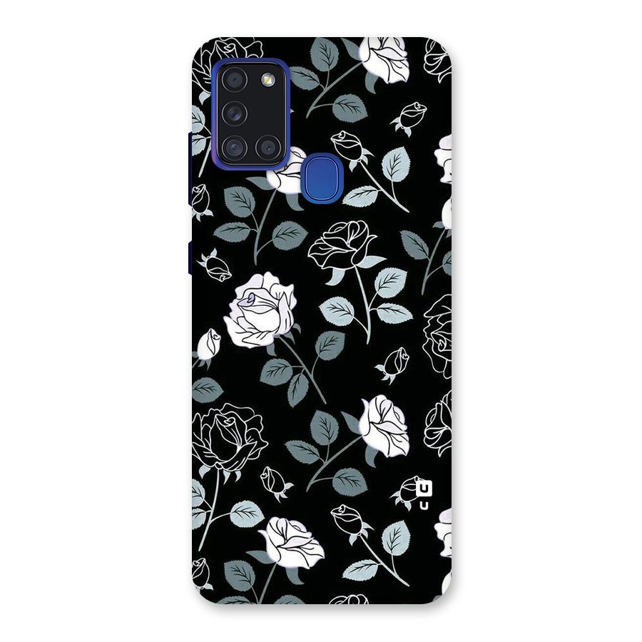 Black Artsy Bloom Back Case for Galaxy A21s