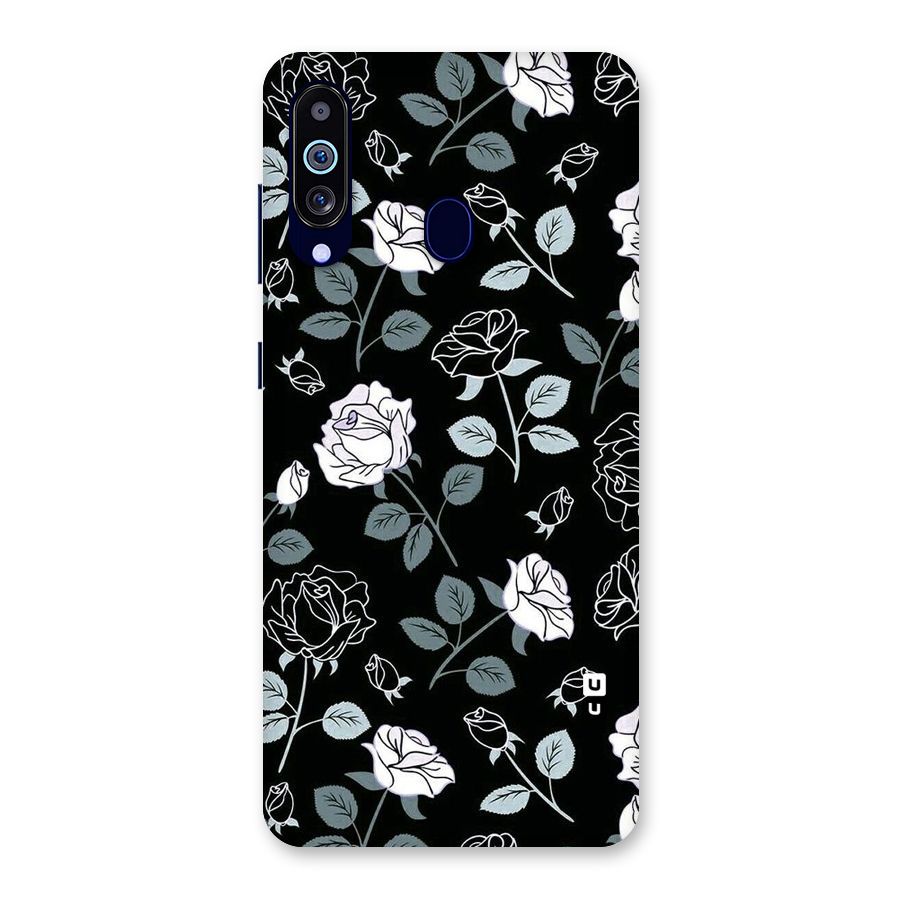 Black Artsy Bloom Back Case for Galaxy A60