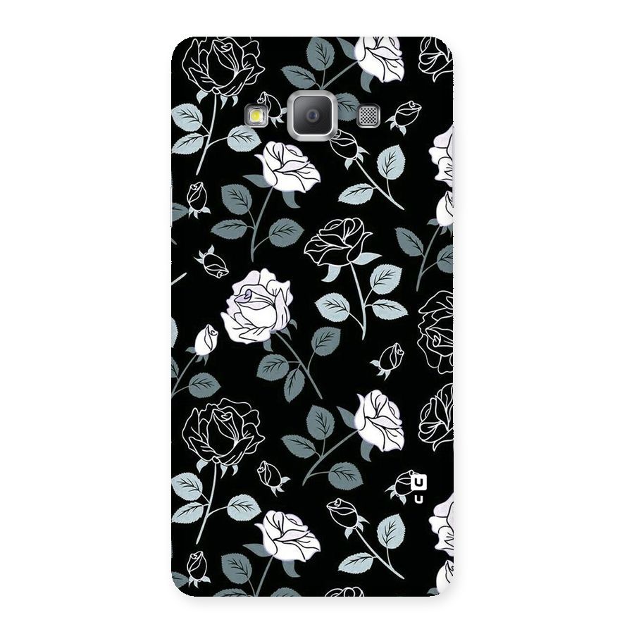 Black Artsy Bloom Back Case for Galaxy A7