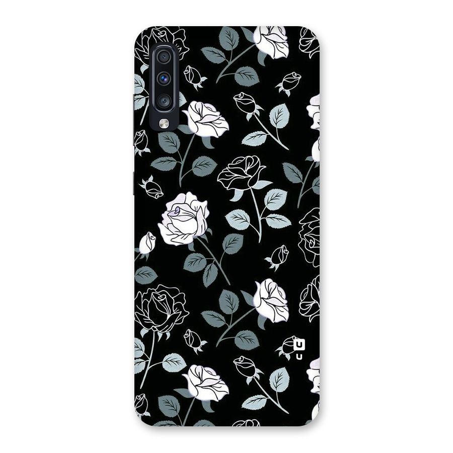 Black Artsy Bloom Back Case for Galaxy A70