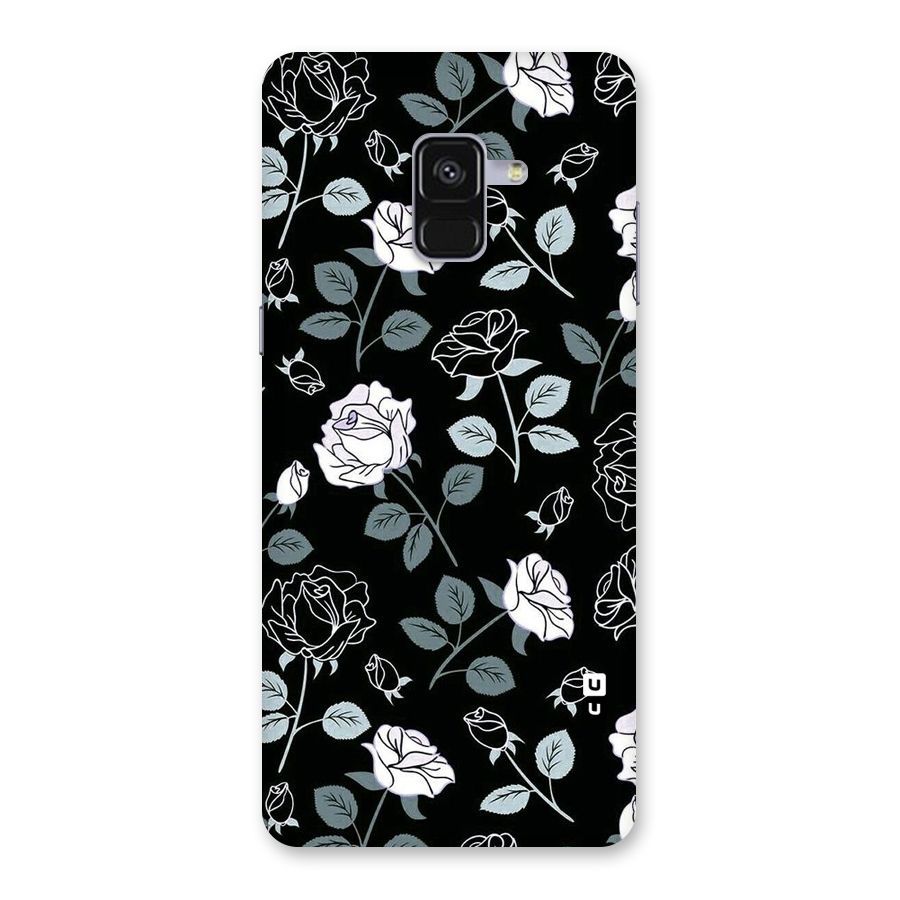 Black Artsy Bloom Back Case for Galaxy A8 Plus