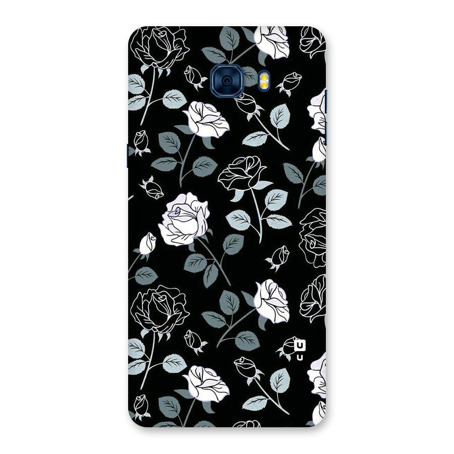 Black Artsy Bloom Back Case for Galaxy C7 Pro