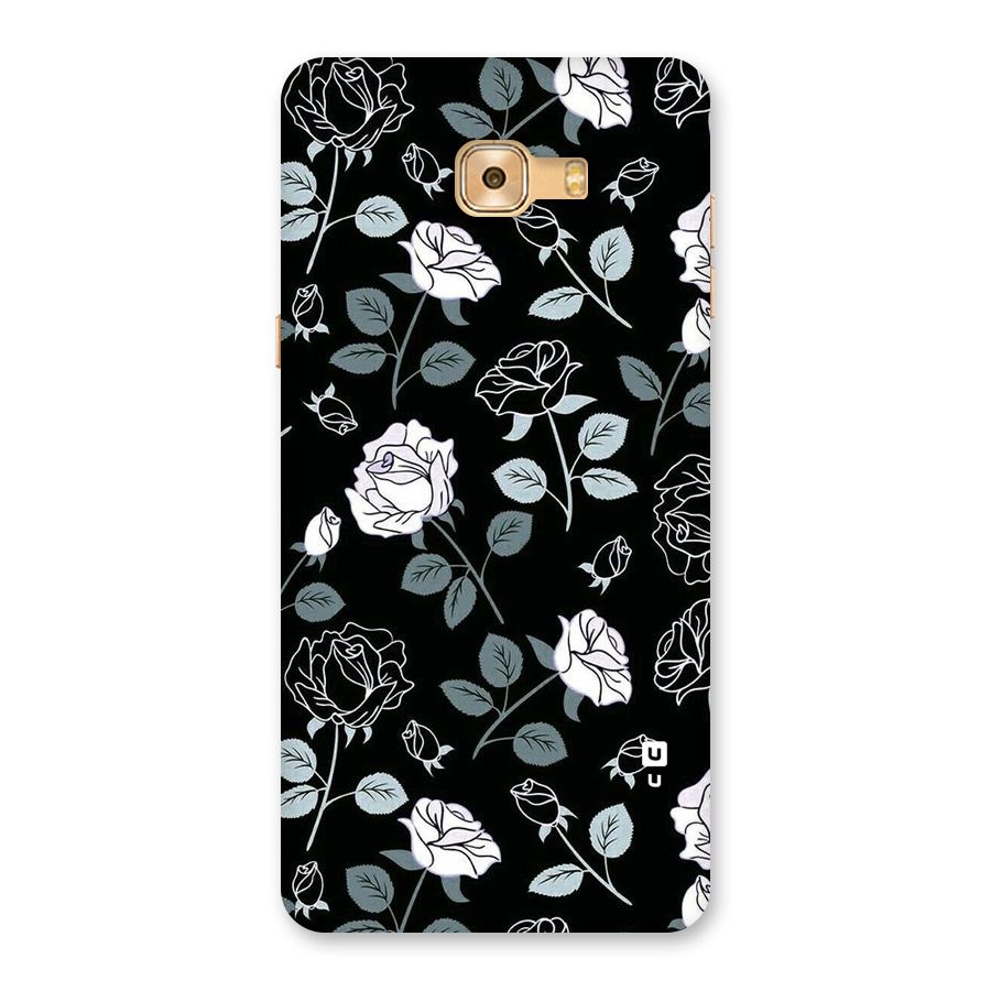 Black Artsy Bloom Back Case for Galaxy C9 Pro