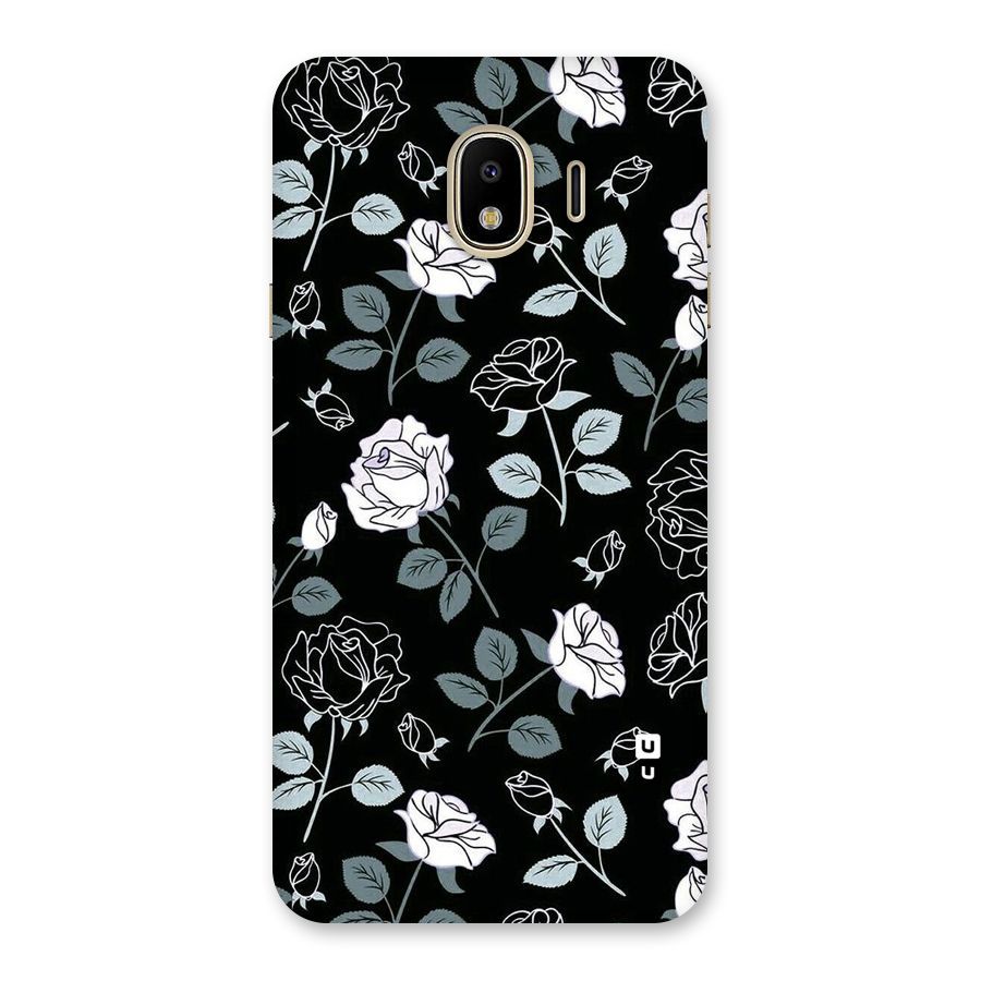 Black Artsy Bloom Back Case for Galaxy J4