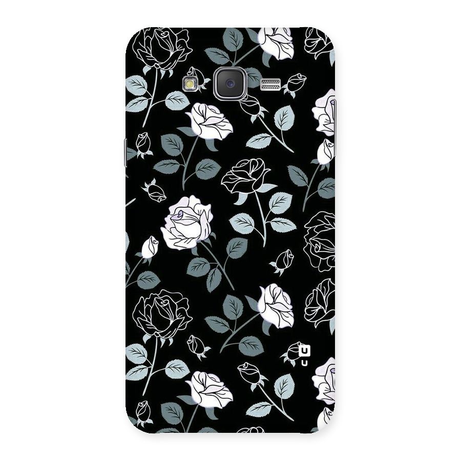 Black Artsy Bloom Back Case for Galaxy J7