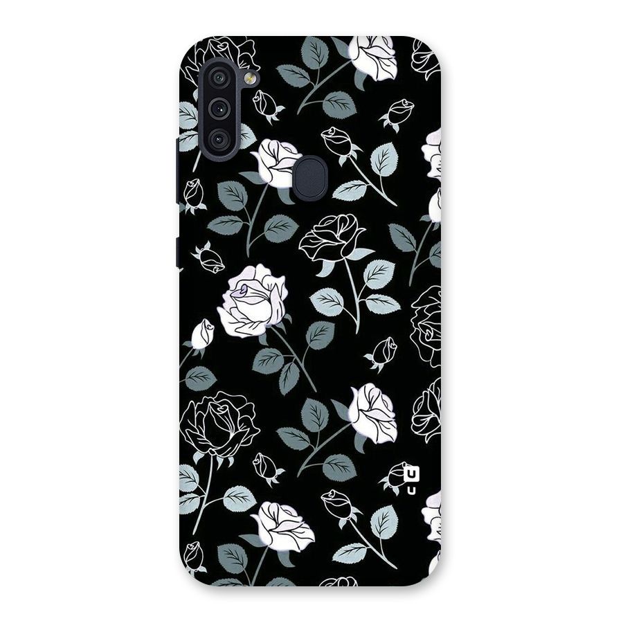 Black Artsy Bloom Back Case for Galaxy M11