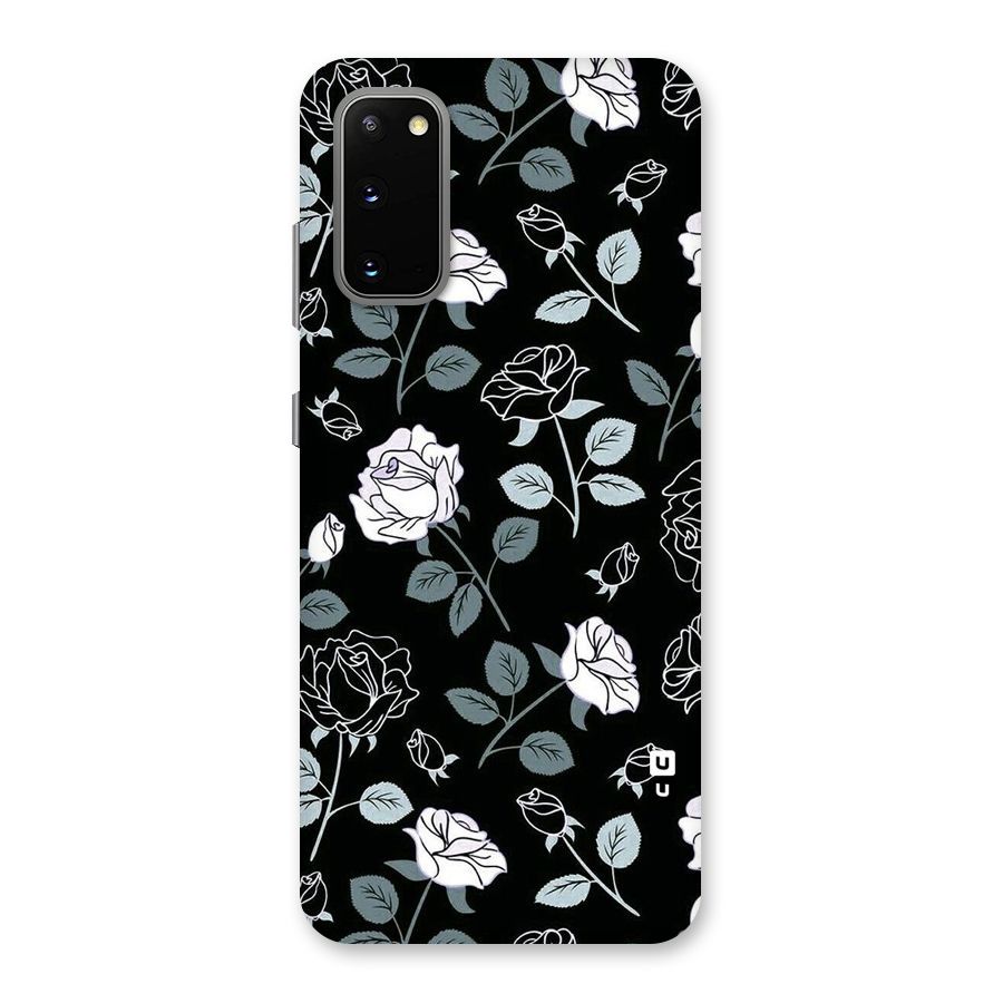 Black Artsy Bloom Back Case for Galaxy S20