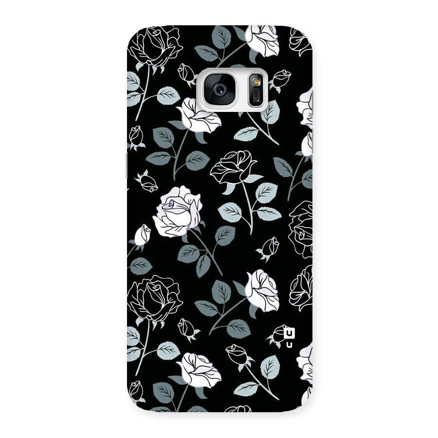 Black Artsy Bloom Back Case for Galaxy S7 Edge
