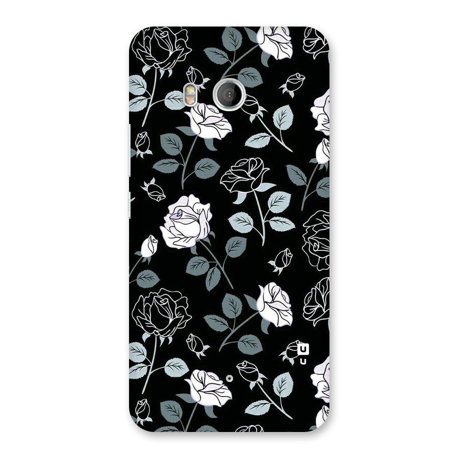 Black Artsy Bloom Back Case for HTC U11