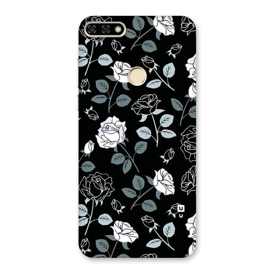 Black Artsy Bloom Back Case for Honor 7A