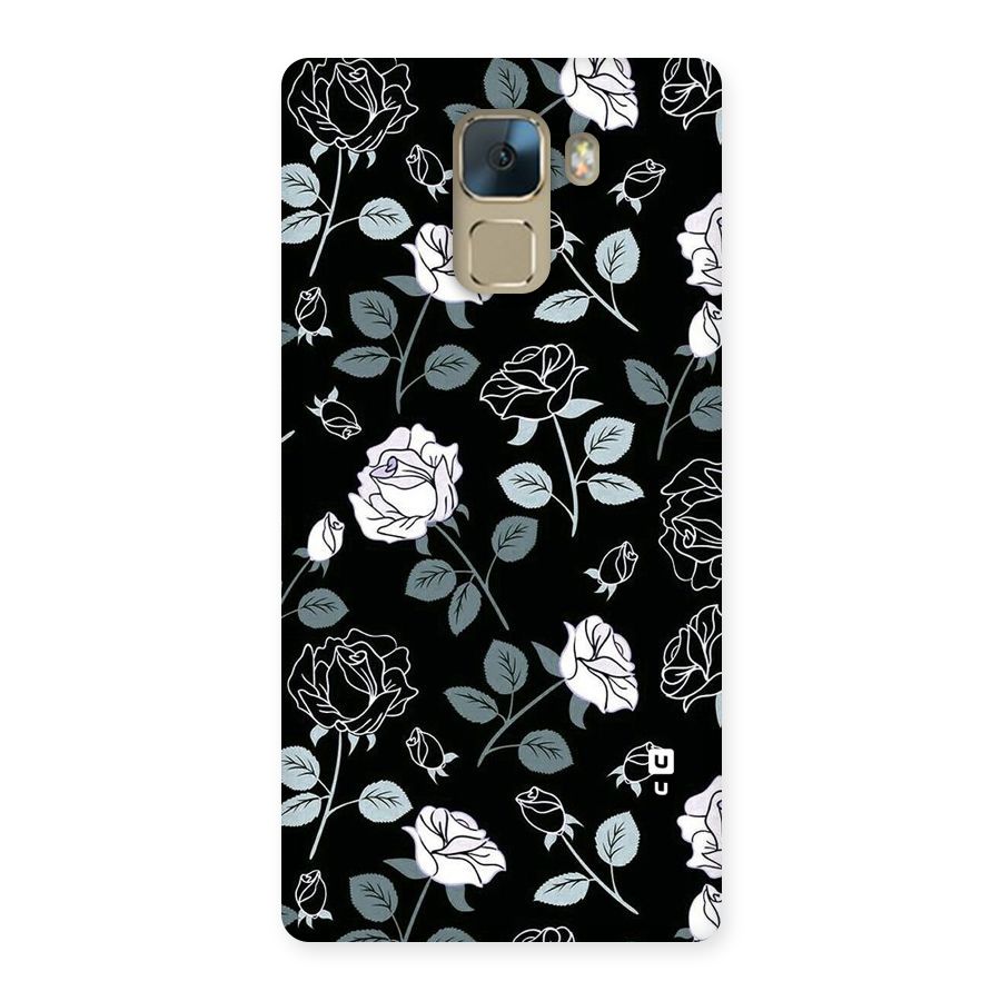 Black Artsy Bloom Back Case for Huawei Honor 7