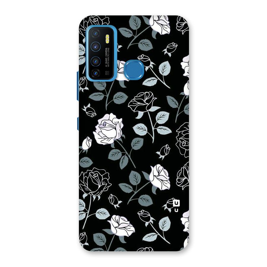 Black Artsy Bloom Back Case for Infinix Hot 9