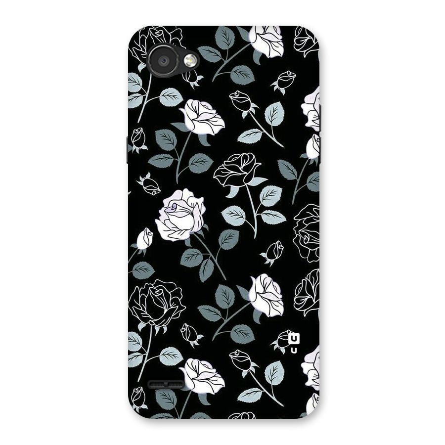Black Artsy Bloom Back Case for LG Q6