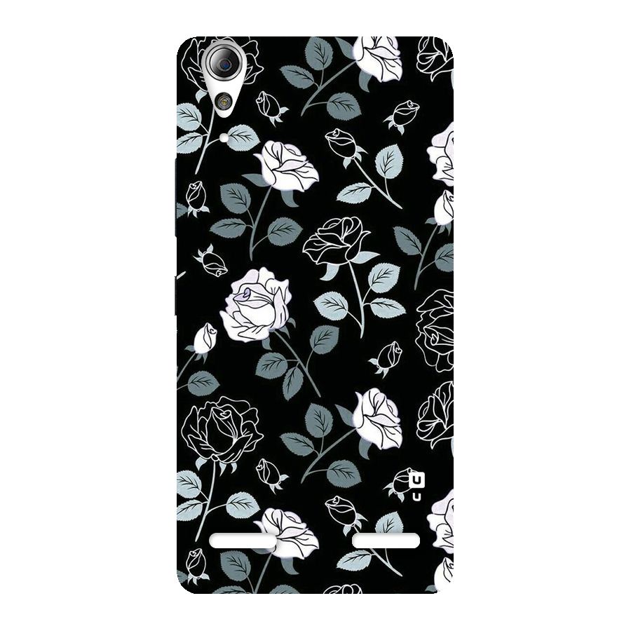 Black Artsy Bloom Back Case for Lenovo A6000 Plus