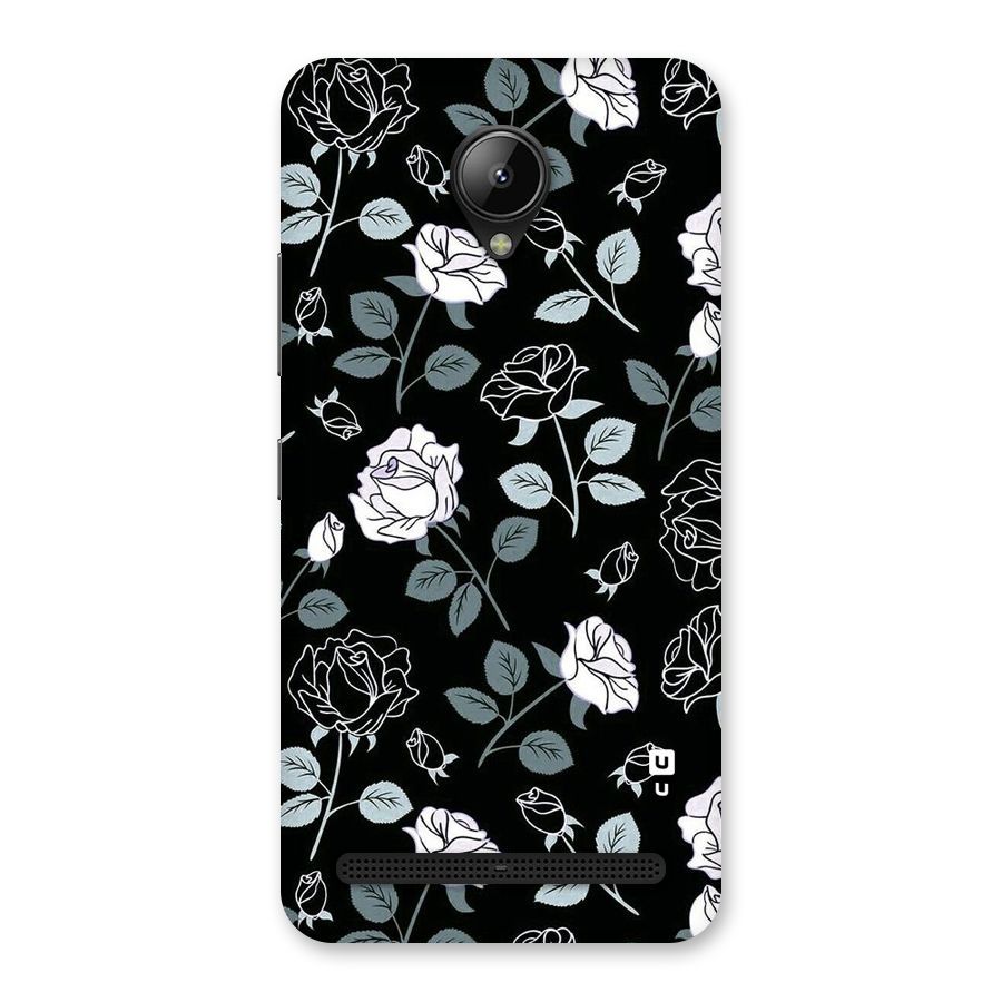Black Artsy Bloom Back Case for Lenovo C2