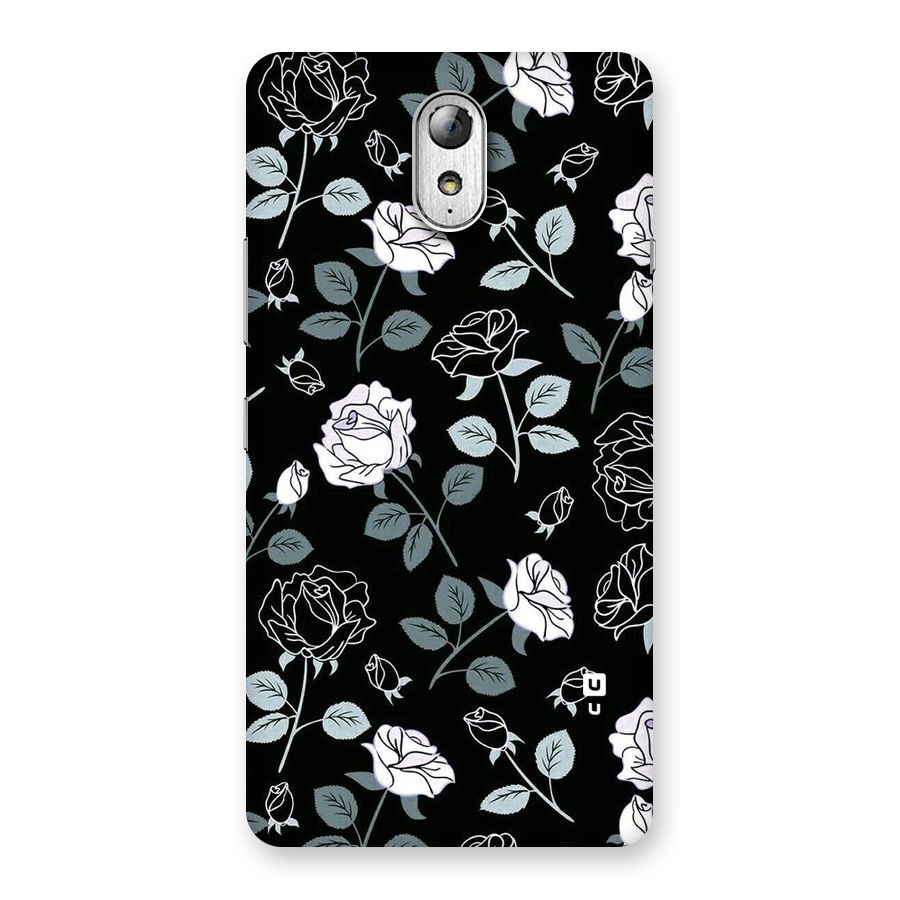 Black Artsy Bloom Back Case for Lenovo Vibe P1M