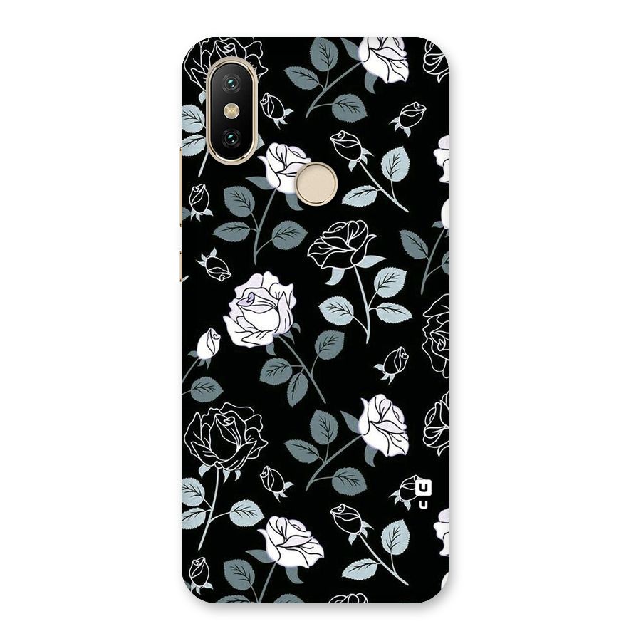 Black Artsy Bloom Back Case for Mi A2