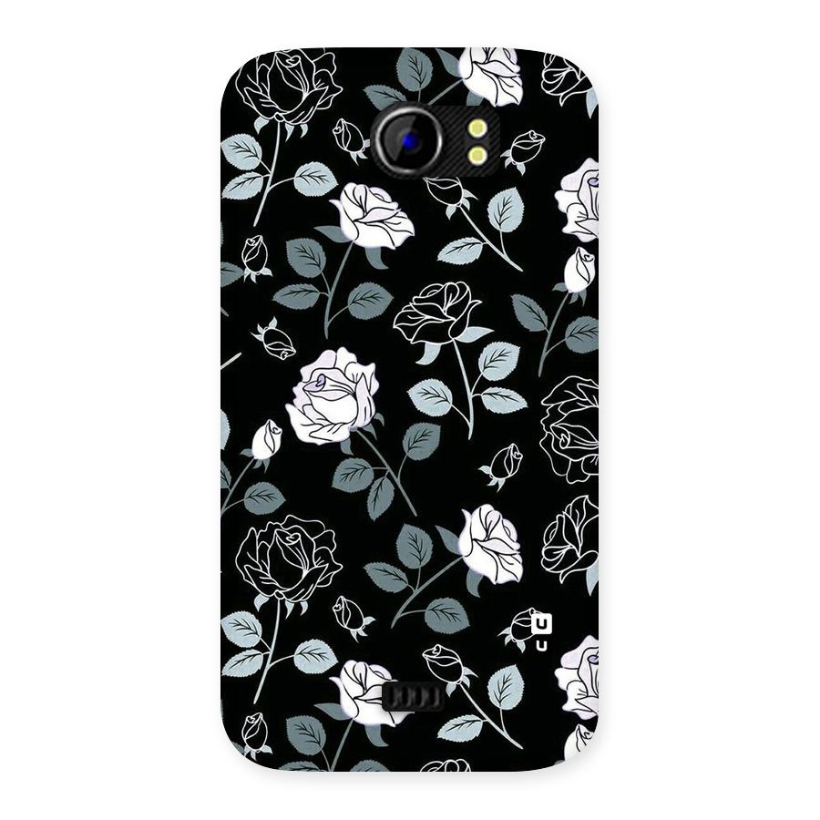 Black Artsy Bloom Back Case for Micromax Canvas 2 A110