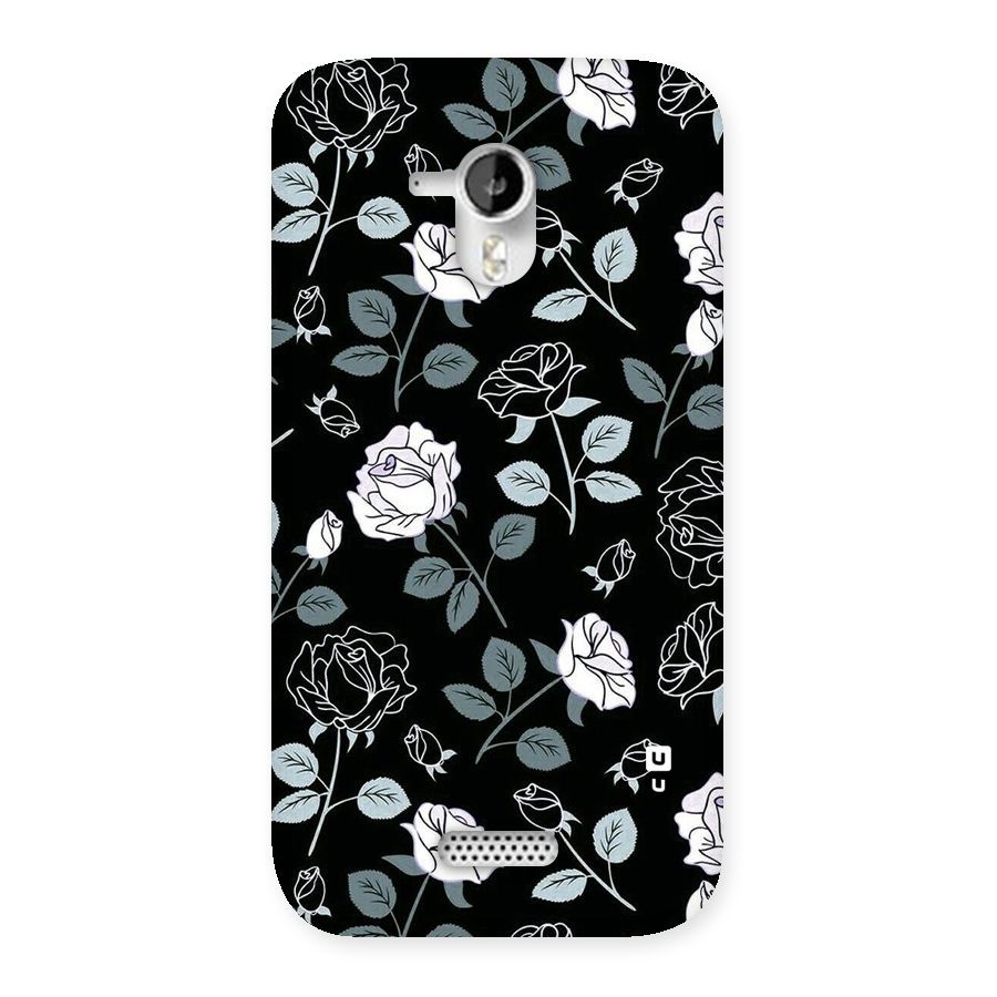 Black Artsy Bloom Back Case for Micromax Canvas HD A116