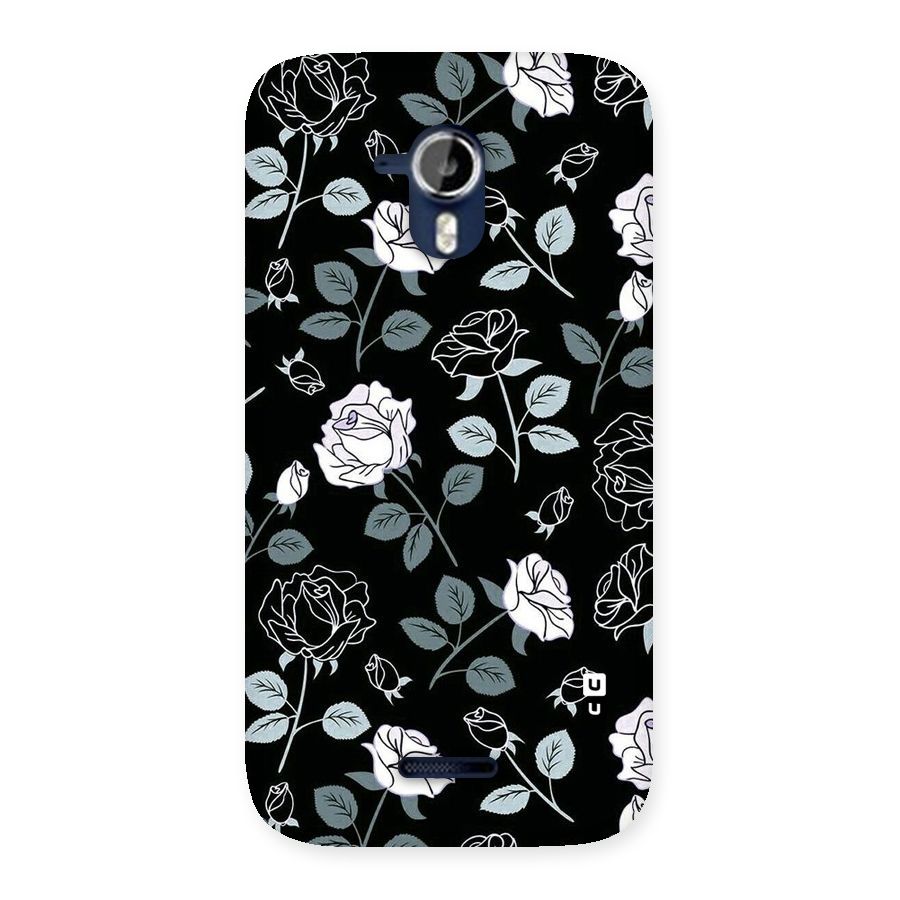 Black Artsy Bloom Back Case for Micromax Canvas Magnus A117
