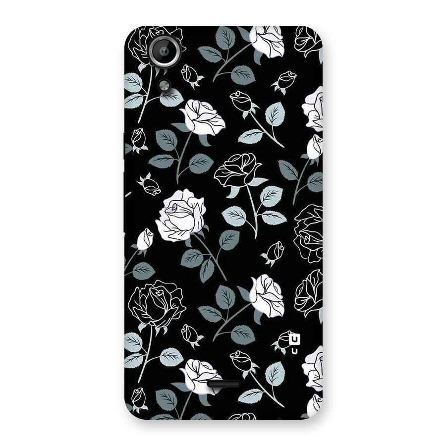 Black Artsy Bloom Back Case for Micromax Canvas Selfie Lens Q345