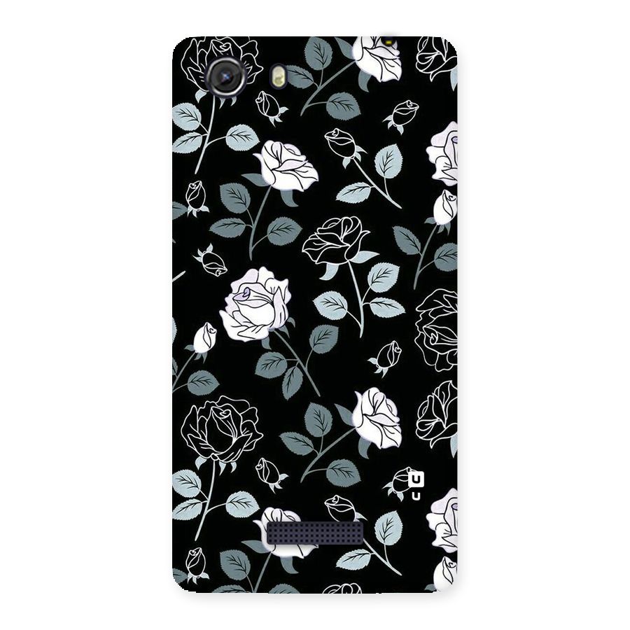 Black Artsy Bloom Back Case for Micromax Unite 3