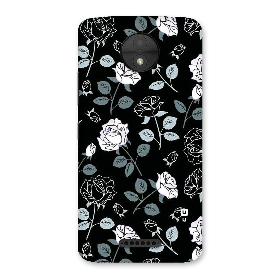 Black Artsy Bloom Back Case for Moto C