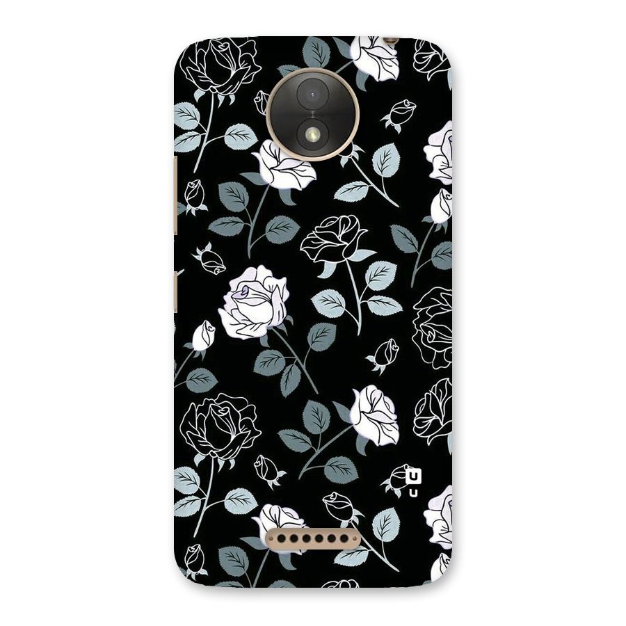 Black Artsy Bloom Back Case for Moto C Plus