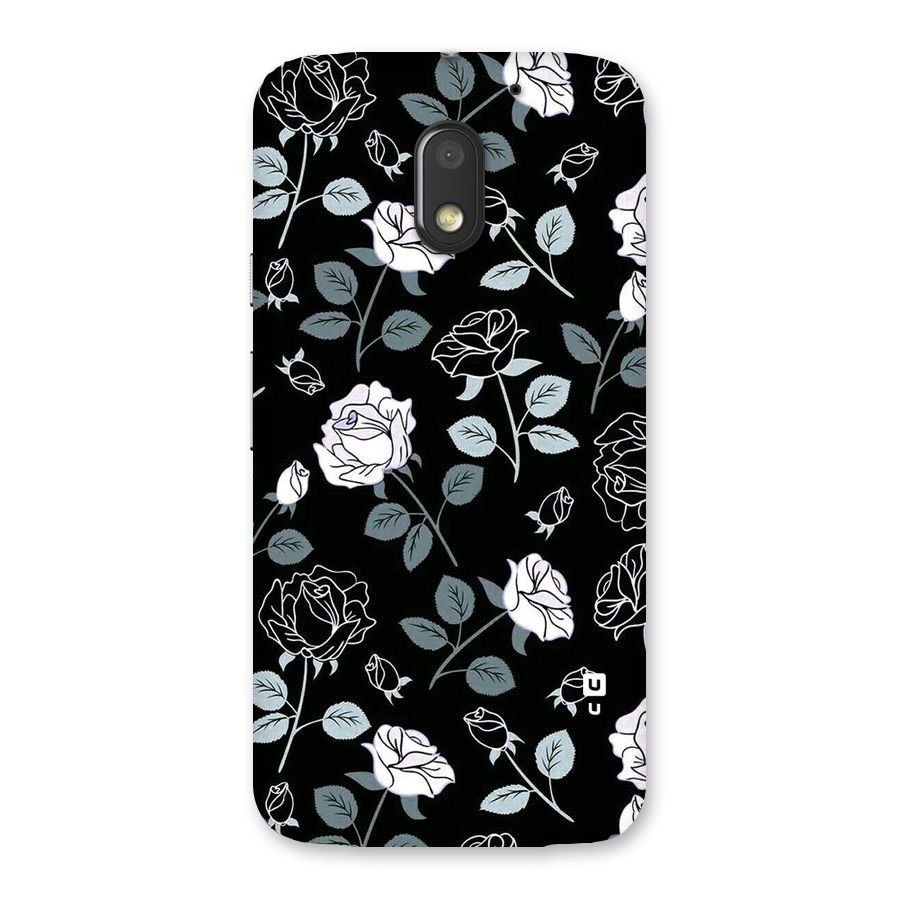 Black Artsy Bloom Back Case for Moto E3 Power