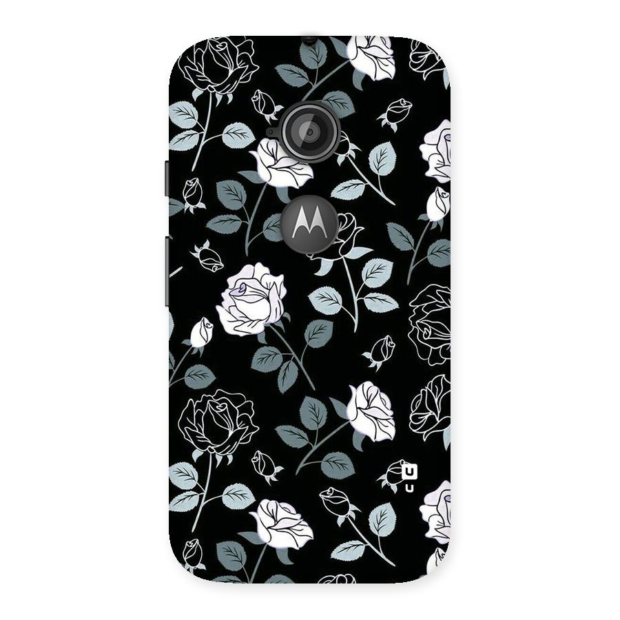Black Artsy Bloom Back Case for Moto E 2nd Gen