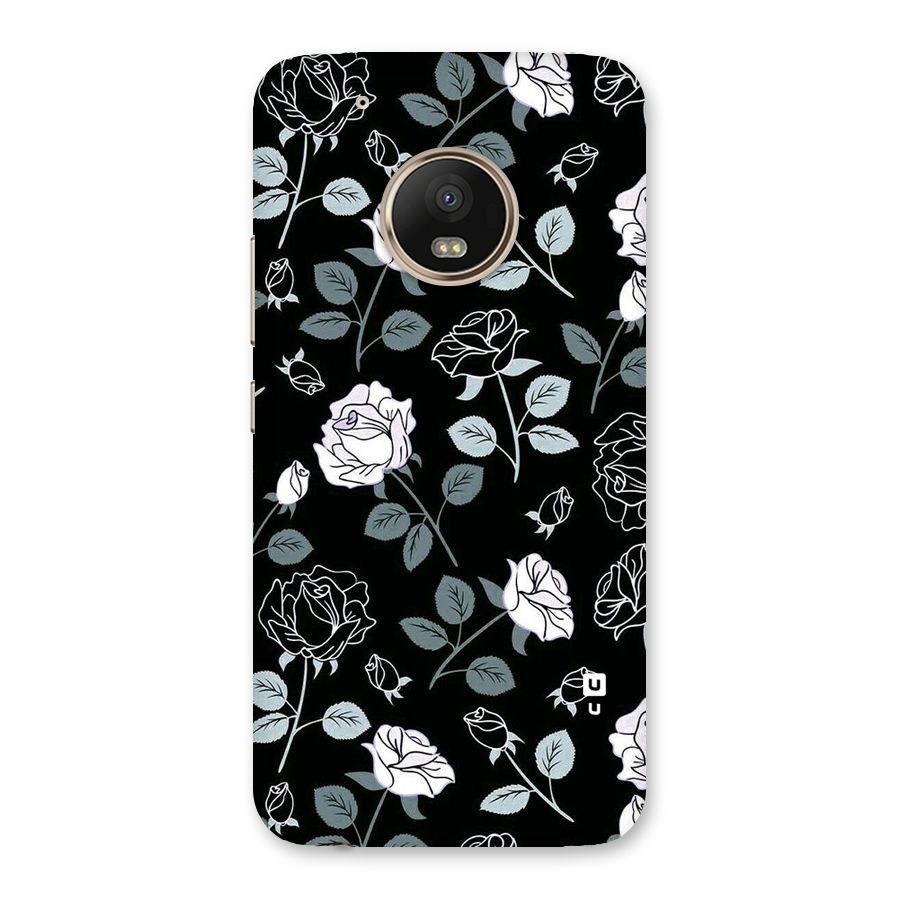 Black Artsy Bloom Back Case for Moto G5 Plus