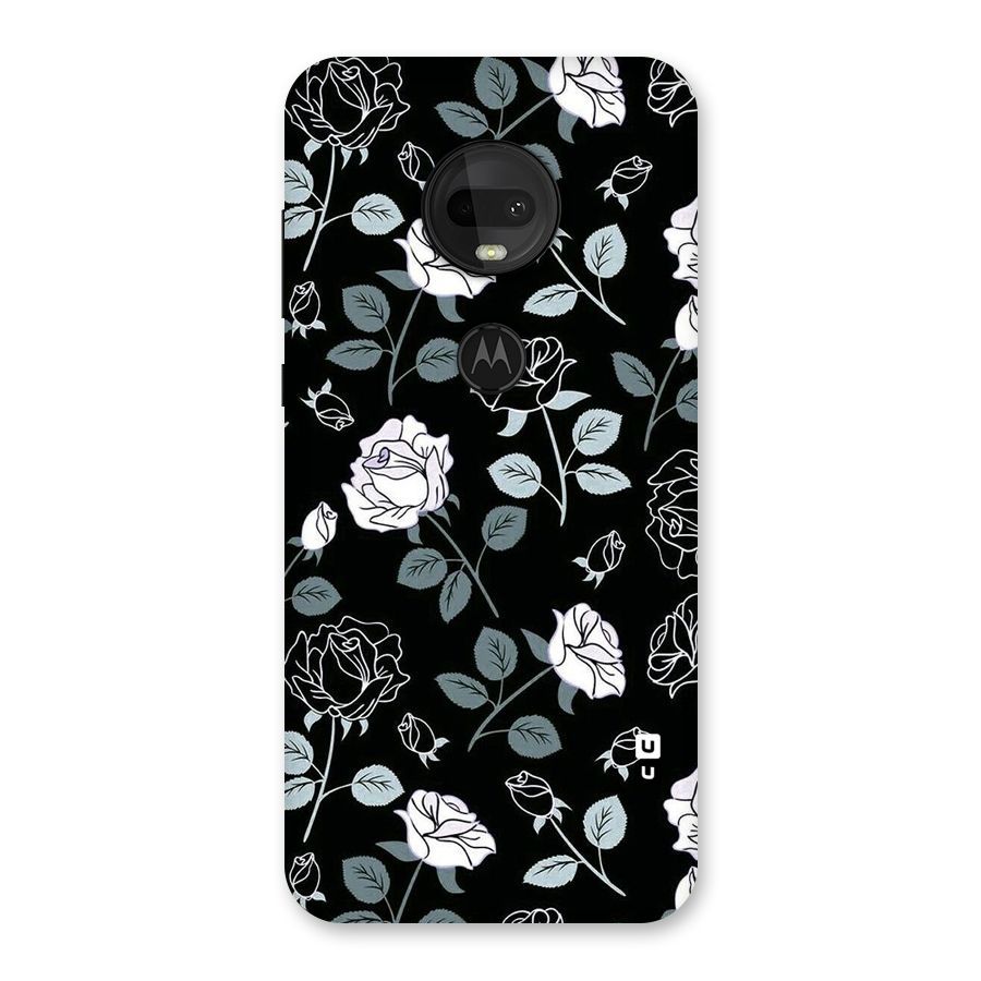 Black Artsy Bloom Back Case for Moto G7