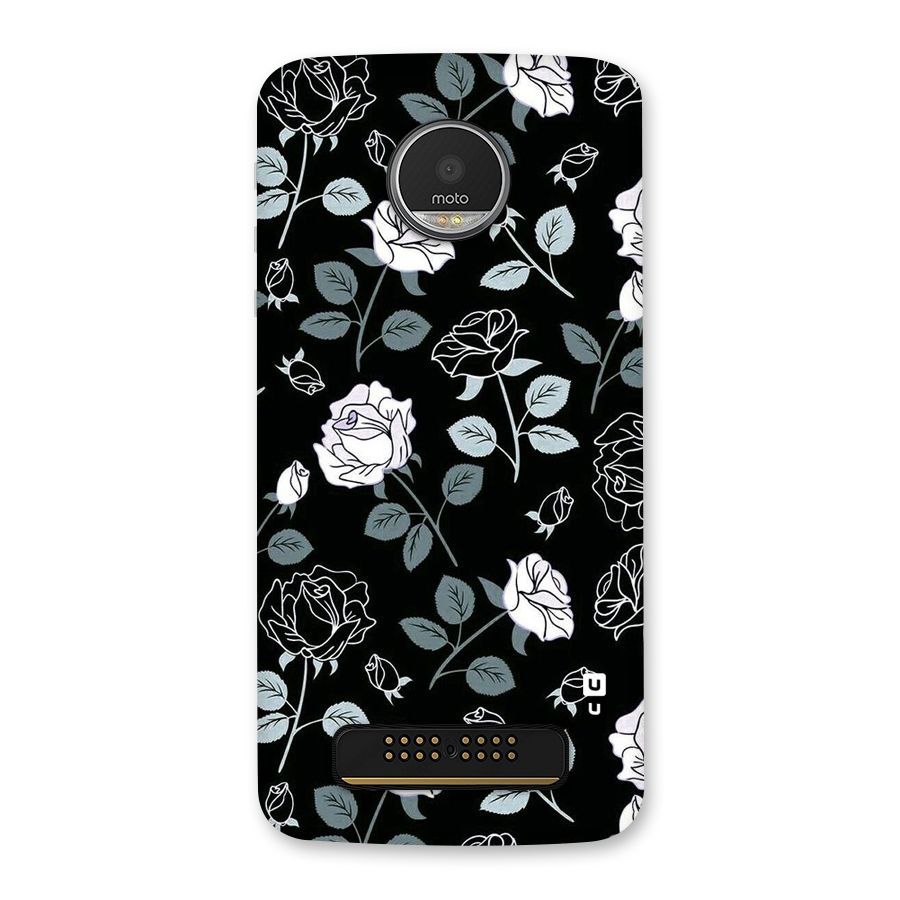Black Artsy Bloom Back Case for Moto Z Play