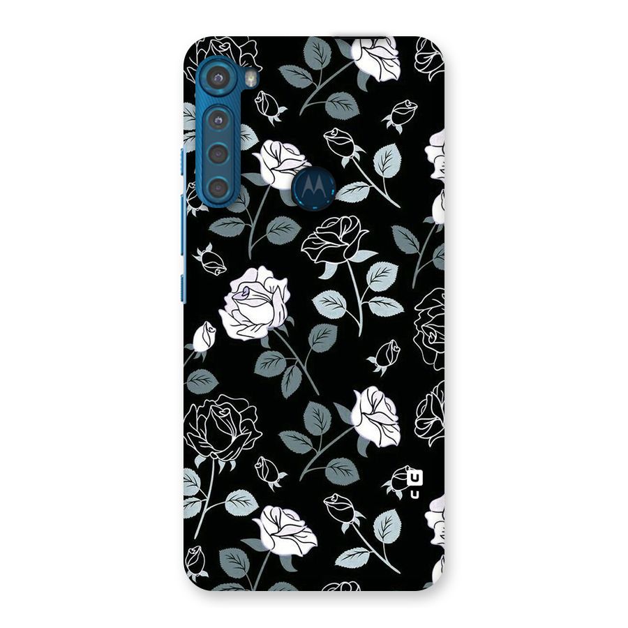 Black Artsy Bloom Back Case for Motorola One Fusion Plus
