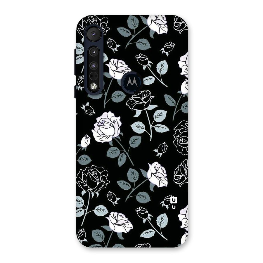 Black Artsy Bloom Back Case for Motorola One Macro